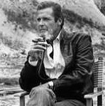 Roger Moore relaxes